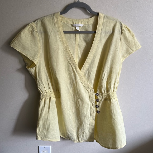 Plus H&M Yellow Ruched Waist Blouse - Picture 5 of 5